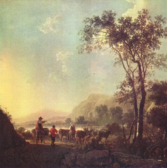 Aelbert Cuyp Landscape with herdsman and cattle